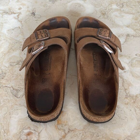 Birkenstock Oiled Leather Arizona Unisex Sandals - Picture 7 of 14